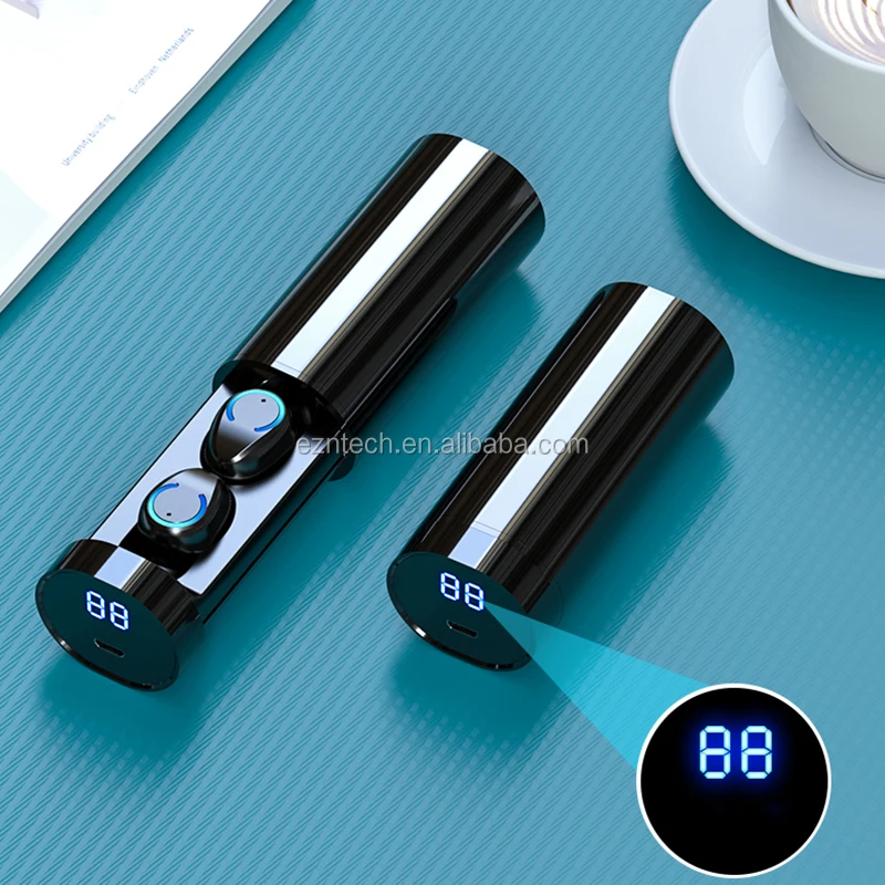 F9-6 TWS Earphone Mini Portable Column BT 5.0 Binaural Wireless Earbuds In Ear LED Power Display Headphone With Mic - ANKUX.COM