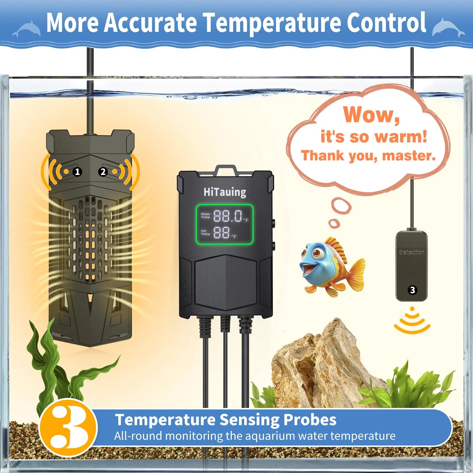 Upgraded 1000w Aquarium Heater With Removable Ipx8 Waterproof Aquarium Heater For Aquascaping