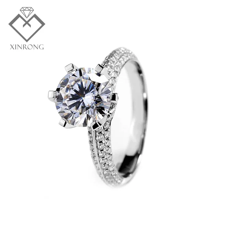 
Created Diamond jewelry 1.5 carat Round H color SI1 Anillo de diamantes lab grown 14k gold CVD diamond ring for engagement 