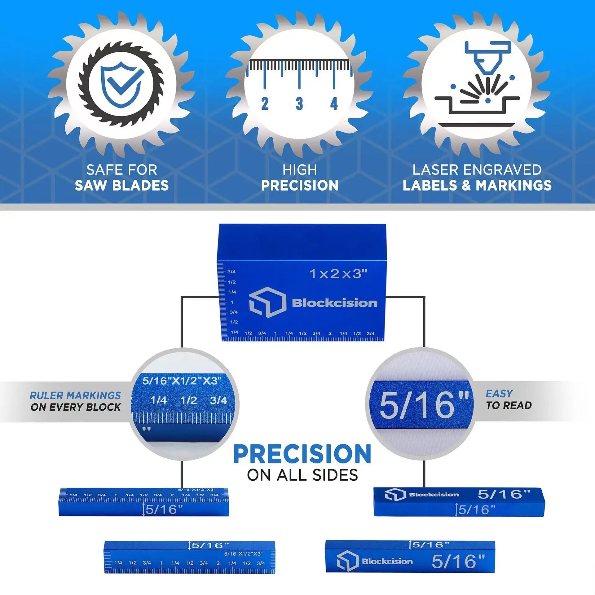 15 Pcs Aluminum Height Gauge Blocks Set For Router And Table Saw Setup