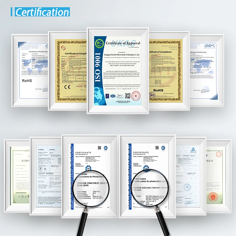 TUV, CE, ISO9001 Certificates