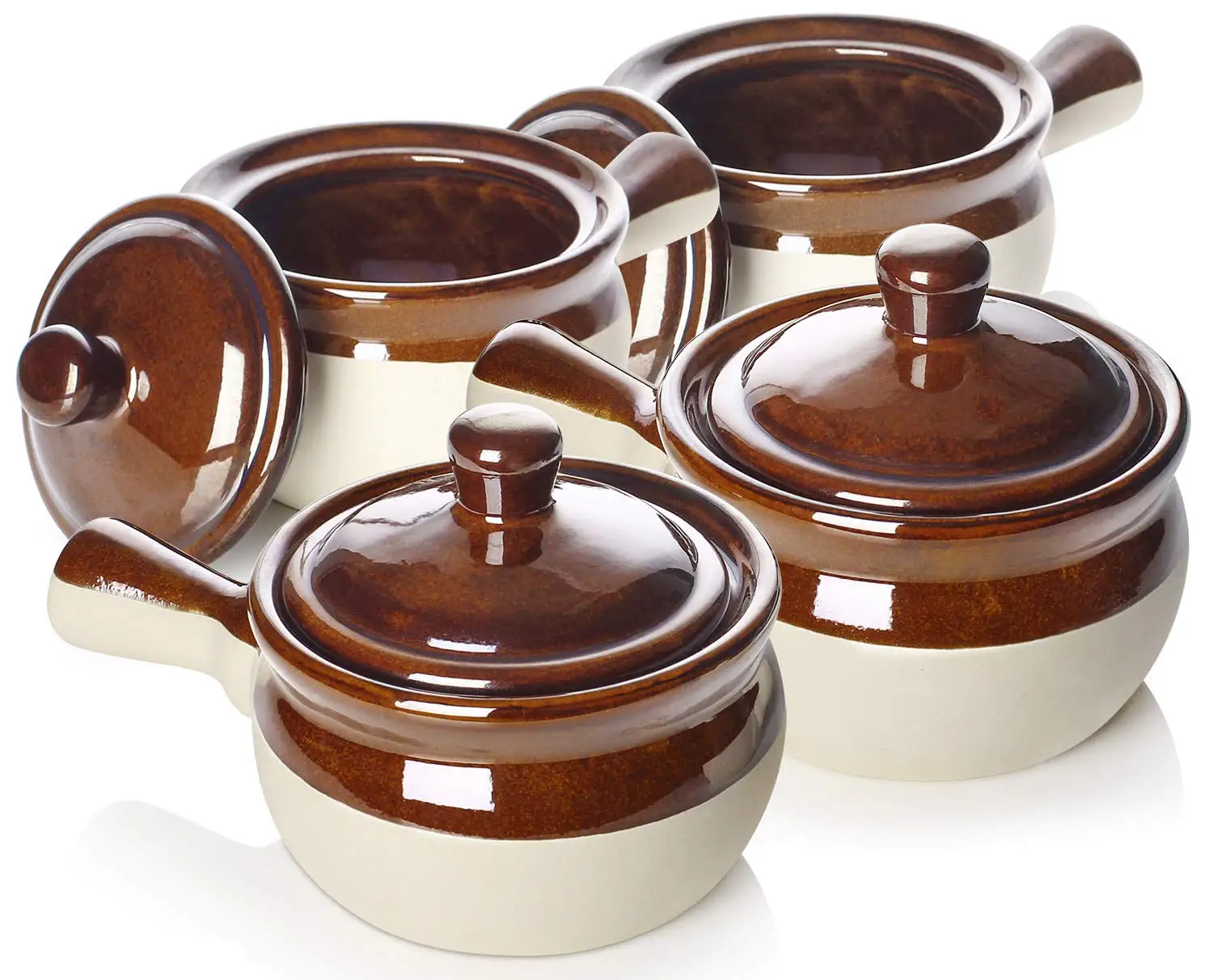 Ceramic Onion Soup18 Oz Soup Crocks With Handles and Lids Porcelain Soup Bowls for Soup Stew Chilli Set of 4 Home Party Hotel details