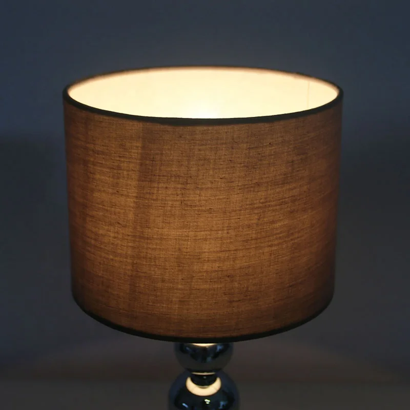 Bedroom Living Room Beside Classic Modern Nordic Metal Base Fabric Lamp Shade Table E14 Bulb Lamps