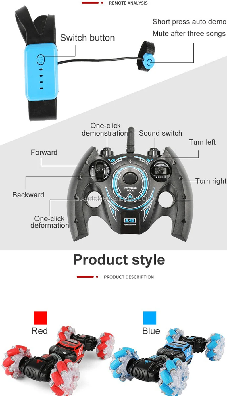 2.4g Remote Control Stunt Car 360 Degree Rotating Hand Gesture Control