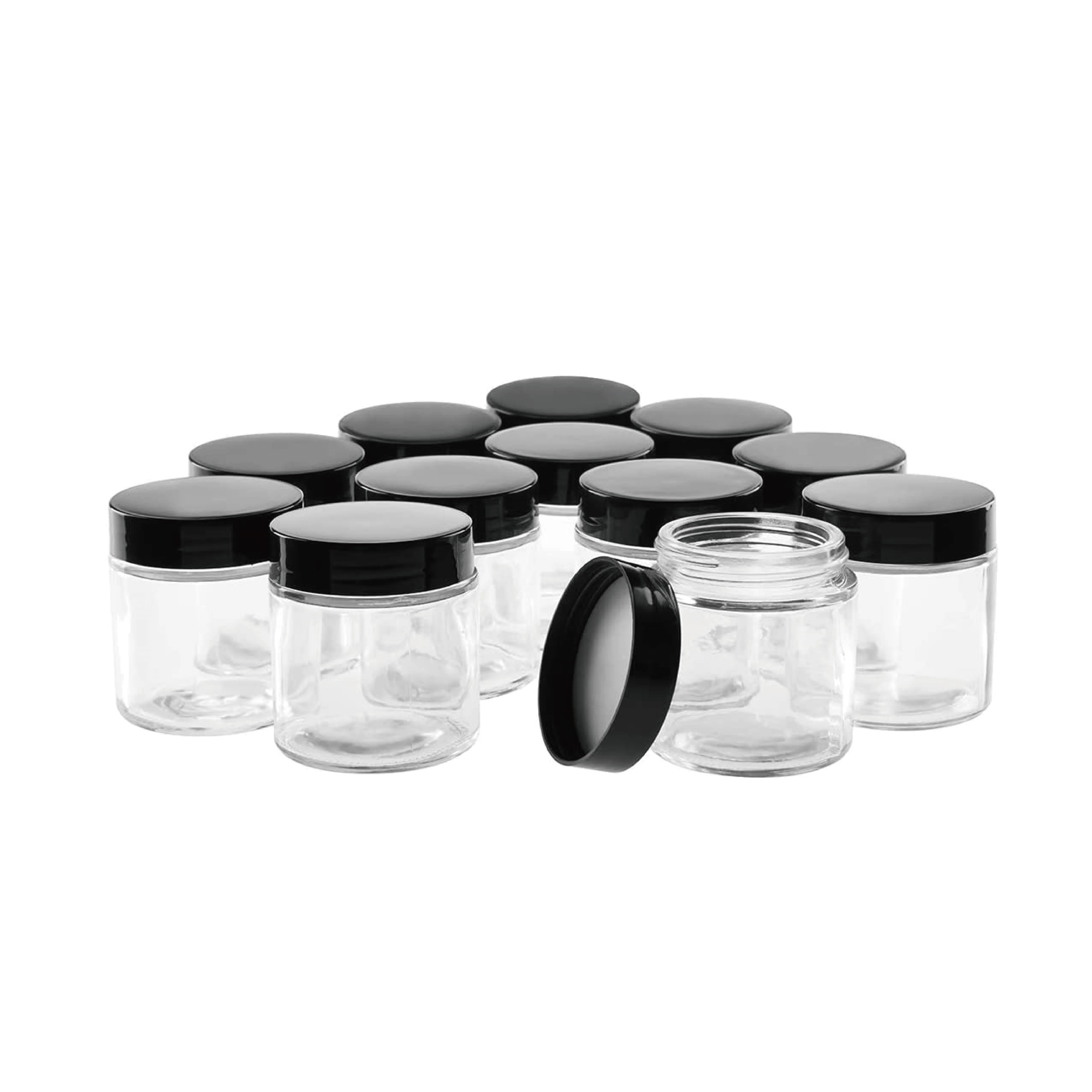 4oz Glass Jars With Lids Small Clear Canning Jars With Black Lids Mini Round Canning Jars Wide