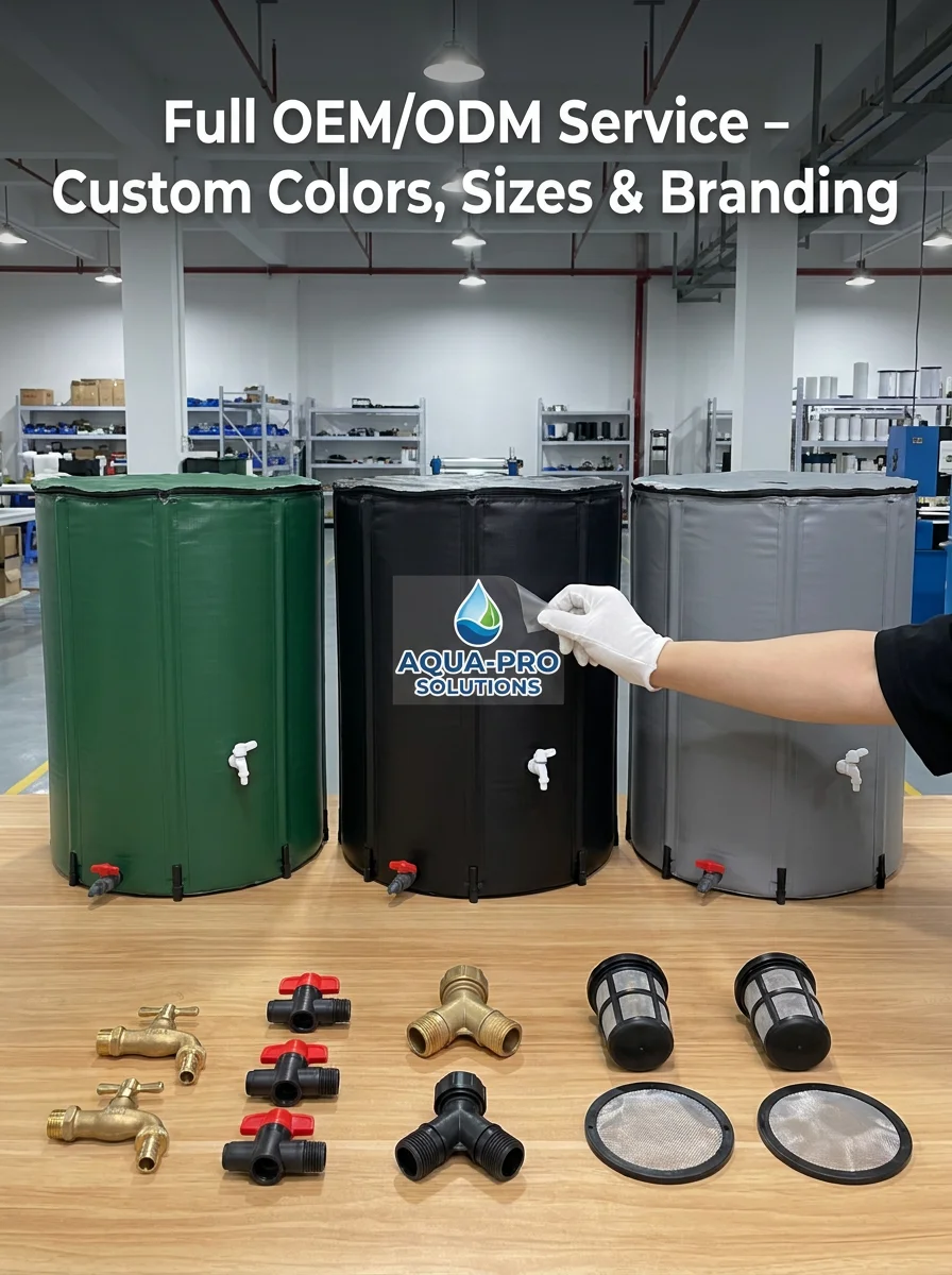 TAK 650gsm PVC Rainwater Collector Collapsible Storage Barrel with ...