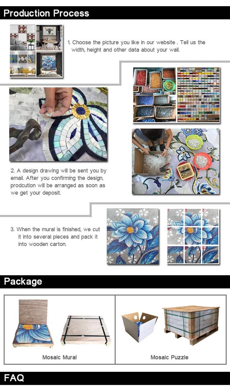 Imagens de paisagens de corte manual arte de mosaico de vidro mural de coruja azul