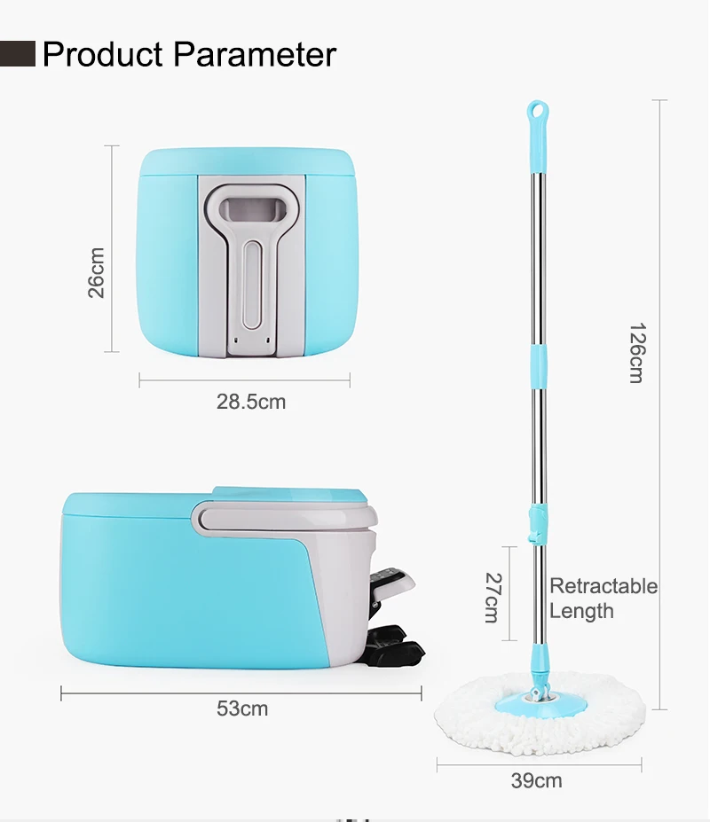2020 Innovative Cleaning Mop Factory Price Walkable Spin Mop 360 With Pedal
