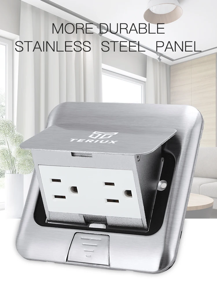 American standard stainless steel power 13A damping pop-up floor socket box