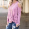 Summer Women Off Shoulder Solid Color Long Sleeve Sexy Blouse Tops