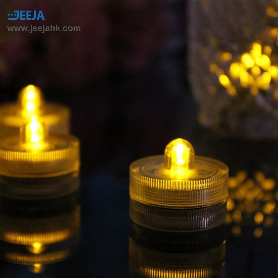 JEEJA battery light candles in bulk wholesale submersible remote control 1 inch diameter led tea lights with low price