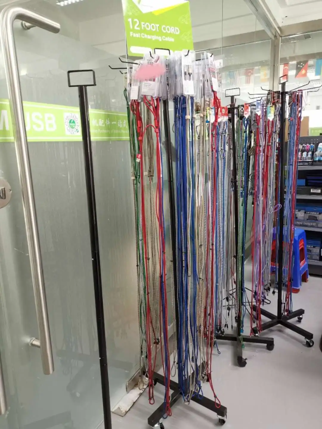 Acrylic Mobile Phone Accessories Display Rack 72pcs Usb Cable Usb