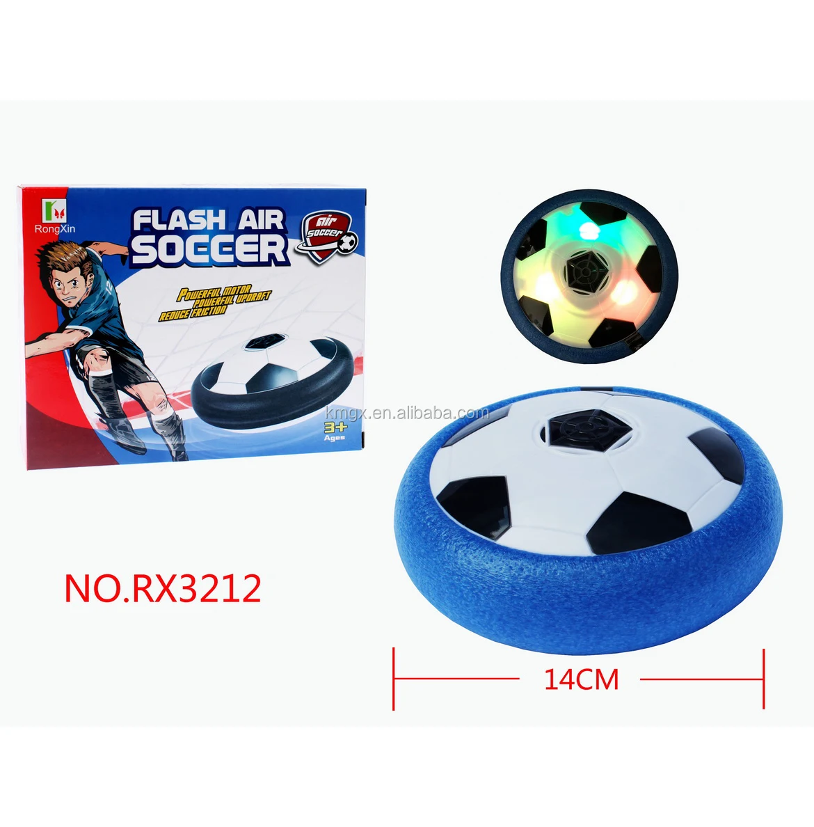 LED Air Power Football Hover Soccer Set Floating Ball Led Light USB Charging Rot 