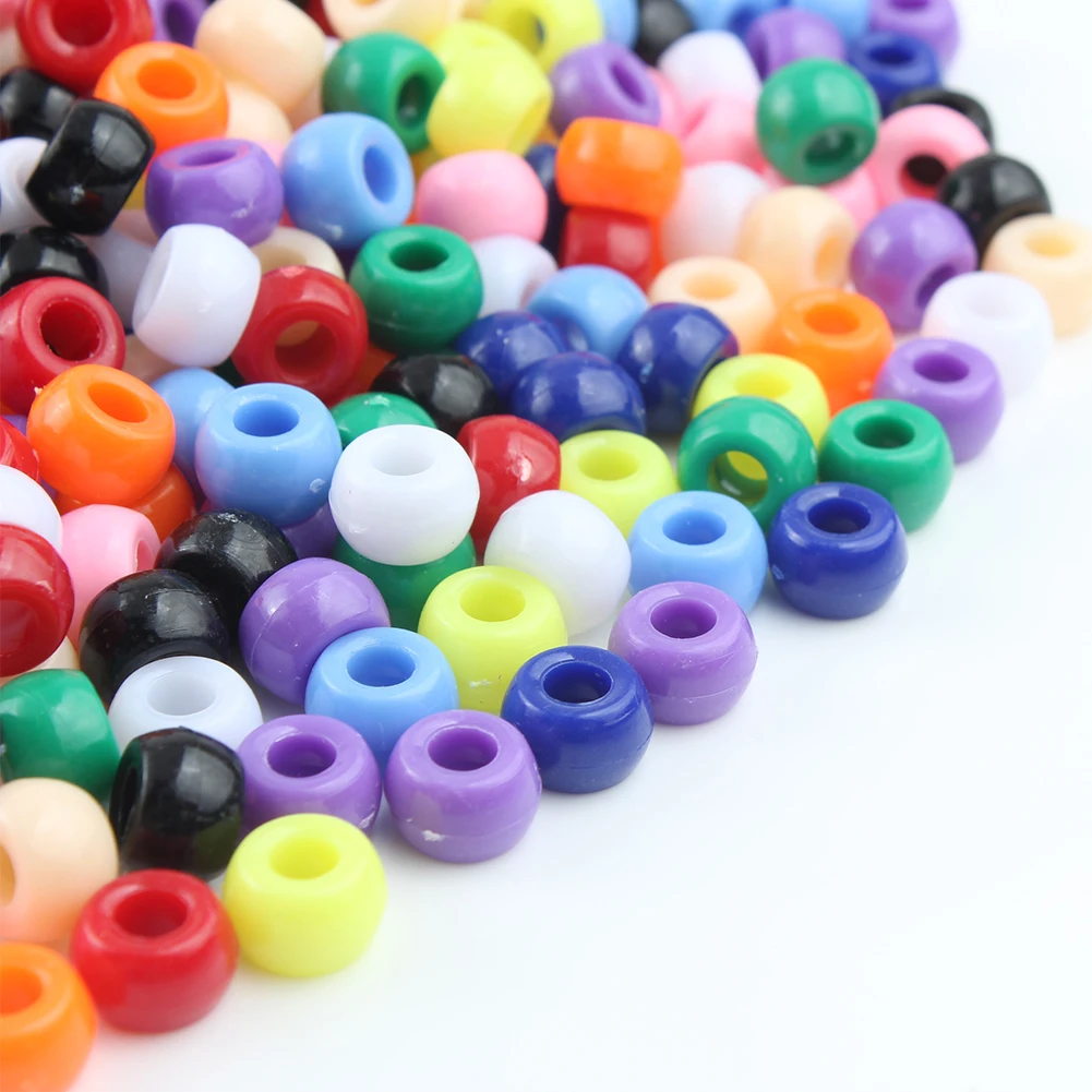 Wholesale Mix Color Large Hole Acrylic Beads Colored Plastic Pony Beads