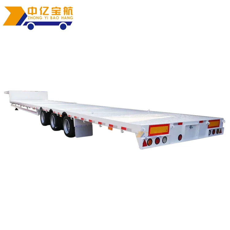 3 Axle Roller Low Bed Gooseneck Semi Trailers 42ft Loader For Container