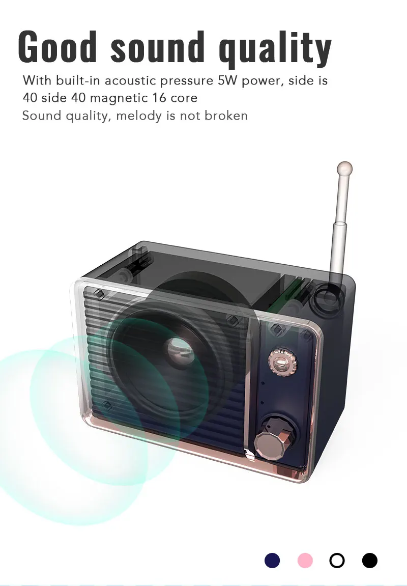 Portable mini 3D Surround Suitcase Bluetooth Radio Player Speaker vintage wireless bluetooths speaker - ANKUX.COM