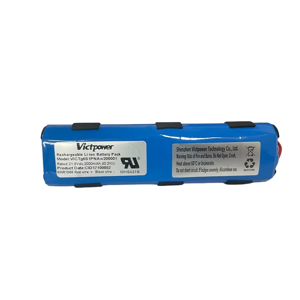 OEM battery pack labeling showing voltage, capacity, chemistry, and safety certifications