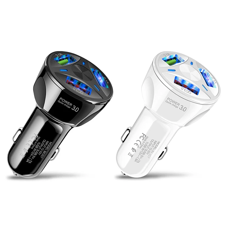 Factory Outlet QC3.0 7A Fast Car Charger 3 in 1 USB Adapter for Smartphone