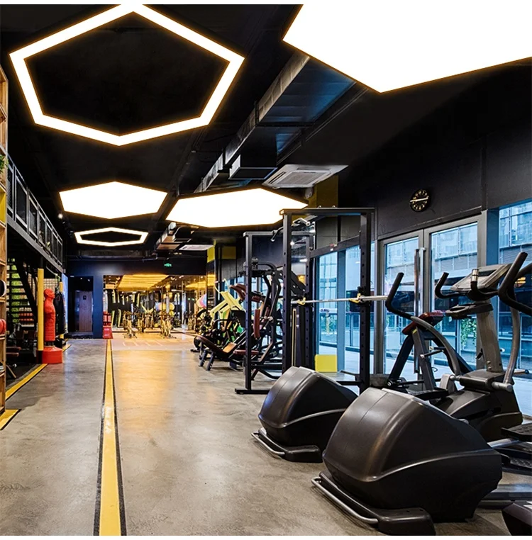 product hexagonal iron pendant light led creative honeycomb shape lamp billiard hall internet cafe gym lounge ambient light high-4