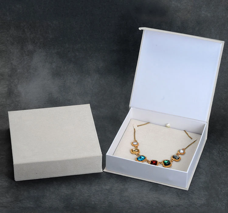 Wholesale White Velvet Necklace Bracelet Gift Jewelry Packaging Box