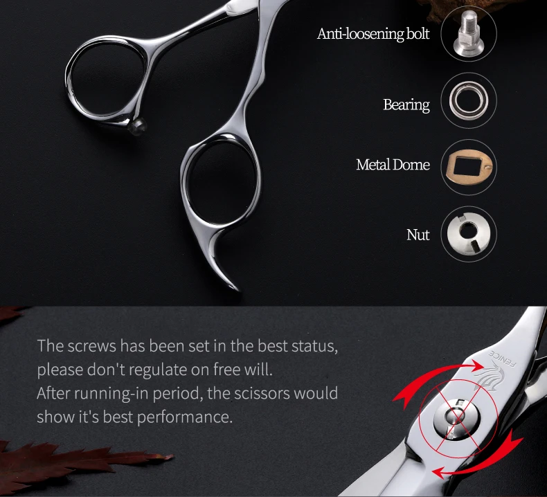 440C Stainless Steel Willow Leaf Blade Barber Professional Hair Cutting Scissors