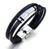 2020 new pulseras accessories stainless+steel+jewelry cross men genuine leather straps and bracelet