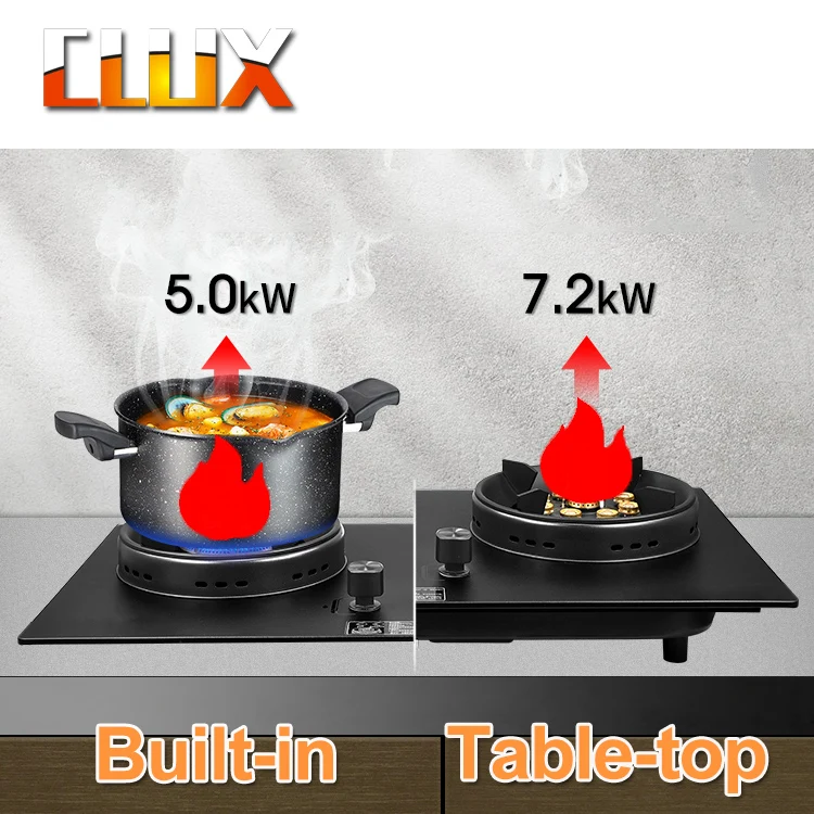 Professional design built in or table top 2 burner home cooker gas stove