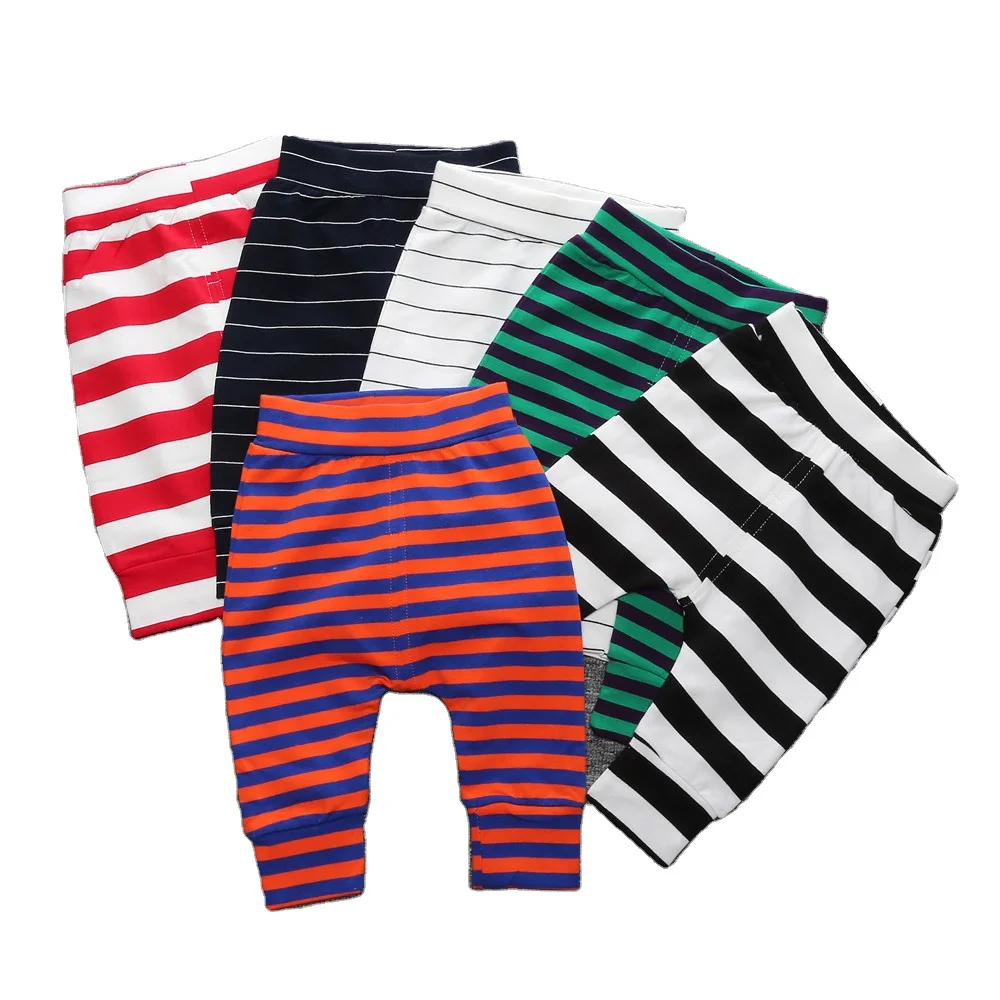 
Casual stripe newborn girls boys baby jogger pants baby harem pants 
