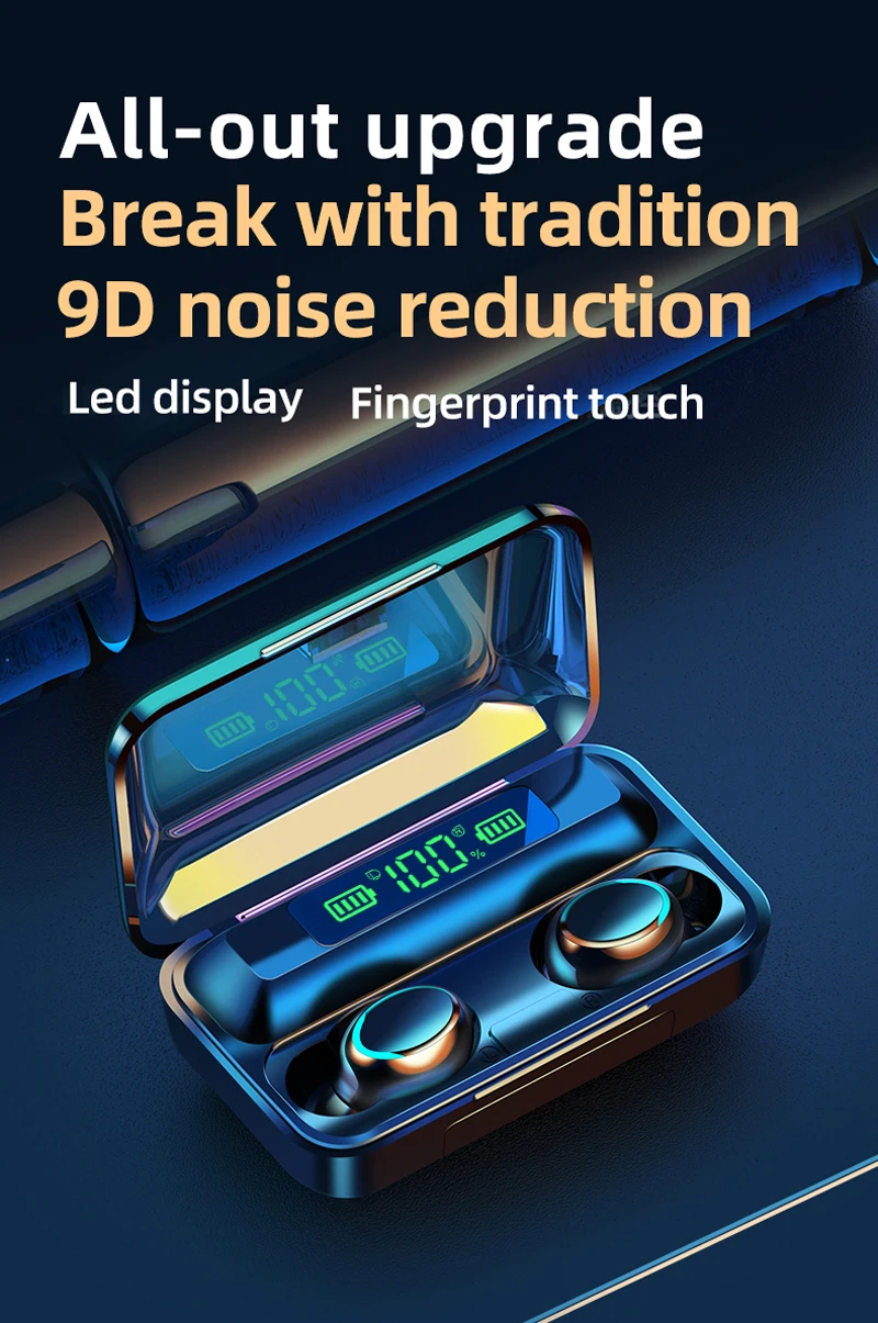 2000mAh Power Bank F9 F9-5 F9-5C Cheap Tws True Wireless Earphones IPX7 Waterproof Headset Earbuds Headphone - ANKUX.COM