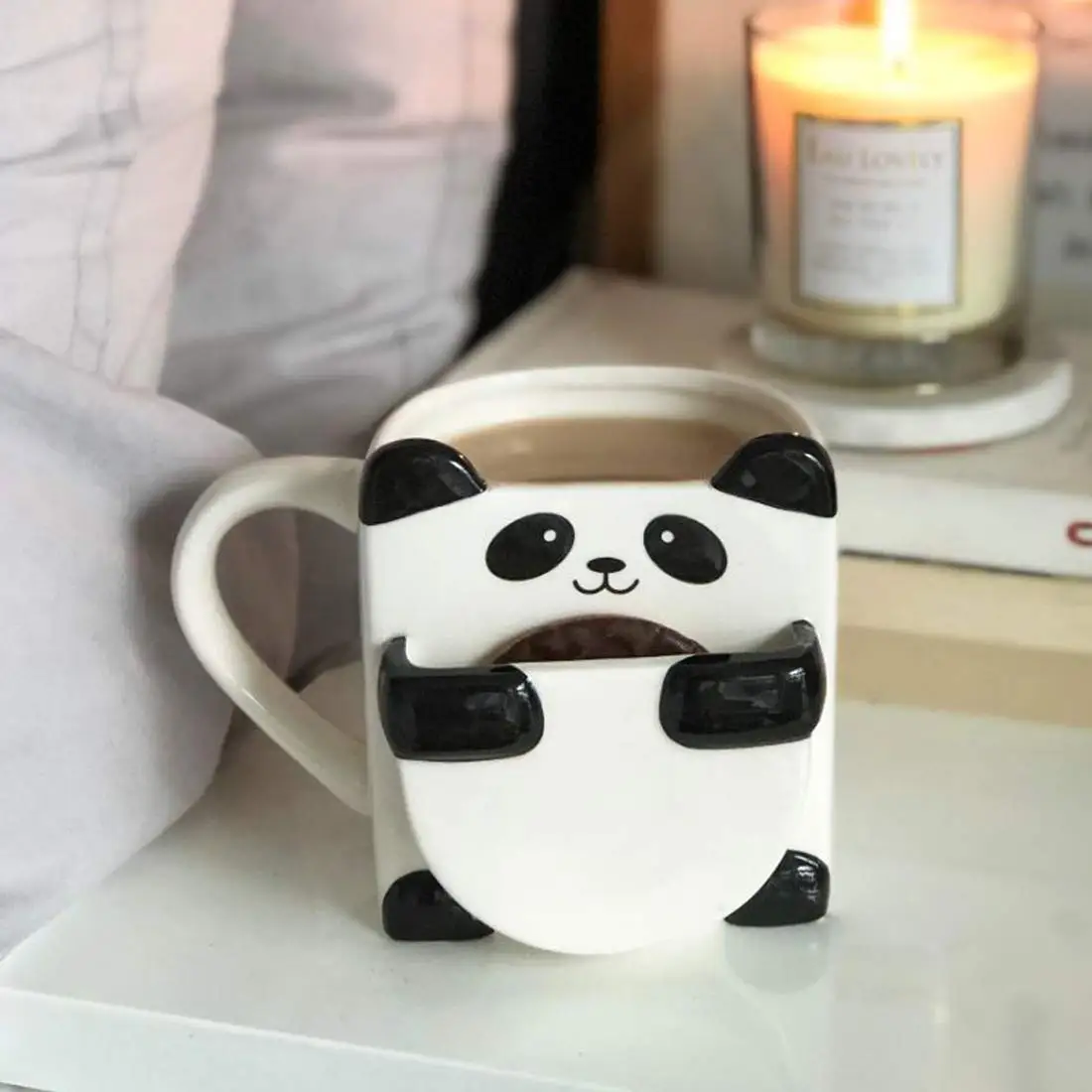 Panda Hug Ceramic Coffee Mug With Cookie Or Biscuit Pocket Buy Mug