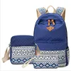 Large capacity ethnic 3pcs/set canvas backpack set for student