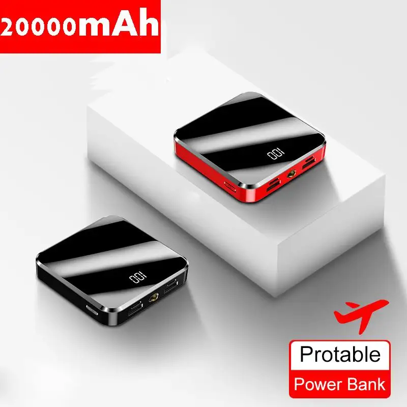 2020 Portable Fast Charging mobile Phone Powerbank Gift Pocket Digital dising light 10000mah 20000mah mini power bank for iphone - ANKUX.COM