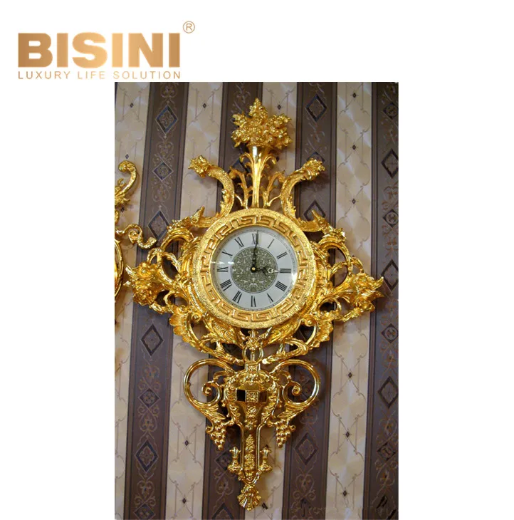 Gorgeous Gilt Brass With 24k Gold Plated Decorative Wall Clock Luxury 
