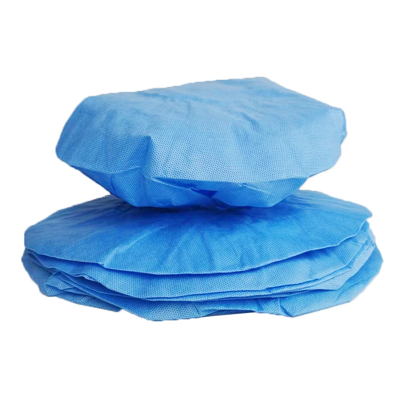 product disposable bouffant cap  fluffy medical  caps and shoe covers blue round caps for doctors and nurses for personal protection-92