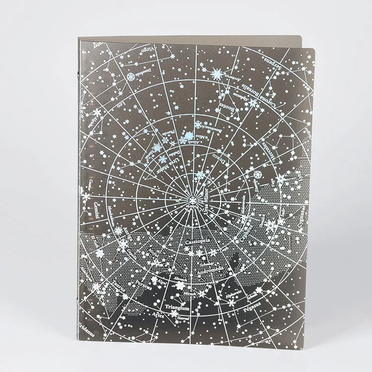 Starry Sky Pattern A4 Ring Binder Pp Plastic Cover File Folder with Strong Cover