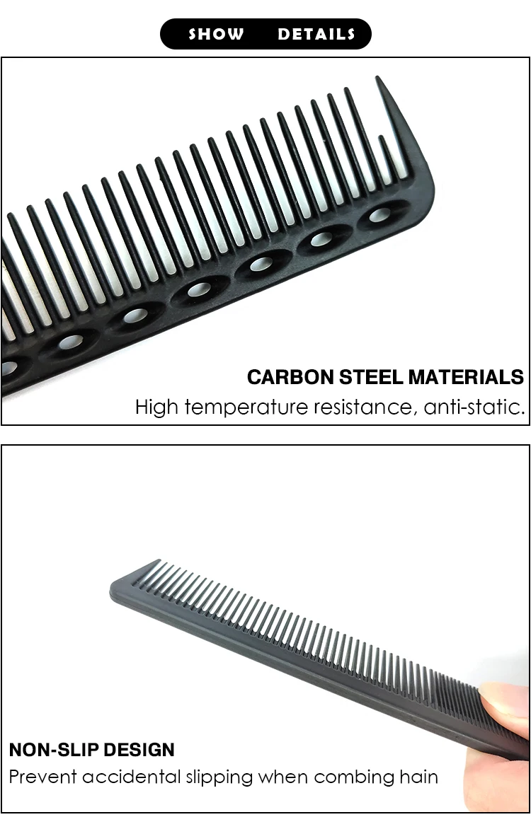 Hot Selling Wholesale Carbon 50 Rat Tail Hair Cutting Combs Tool Anti