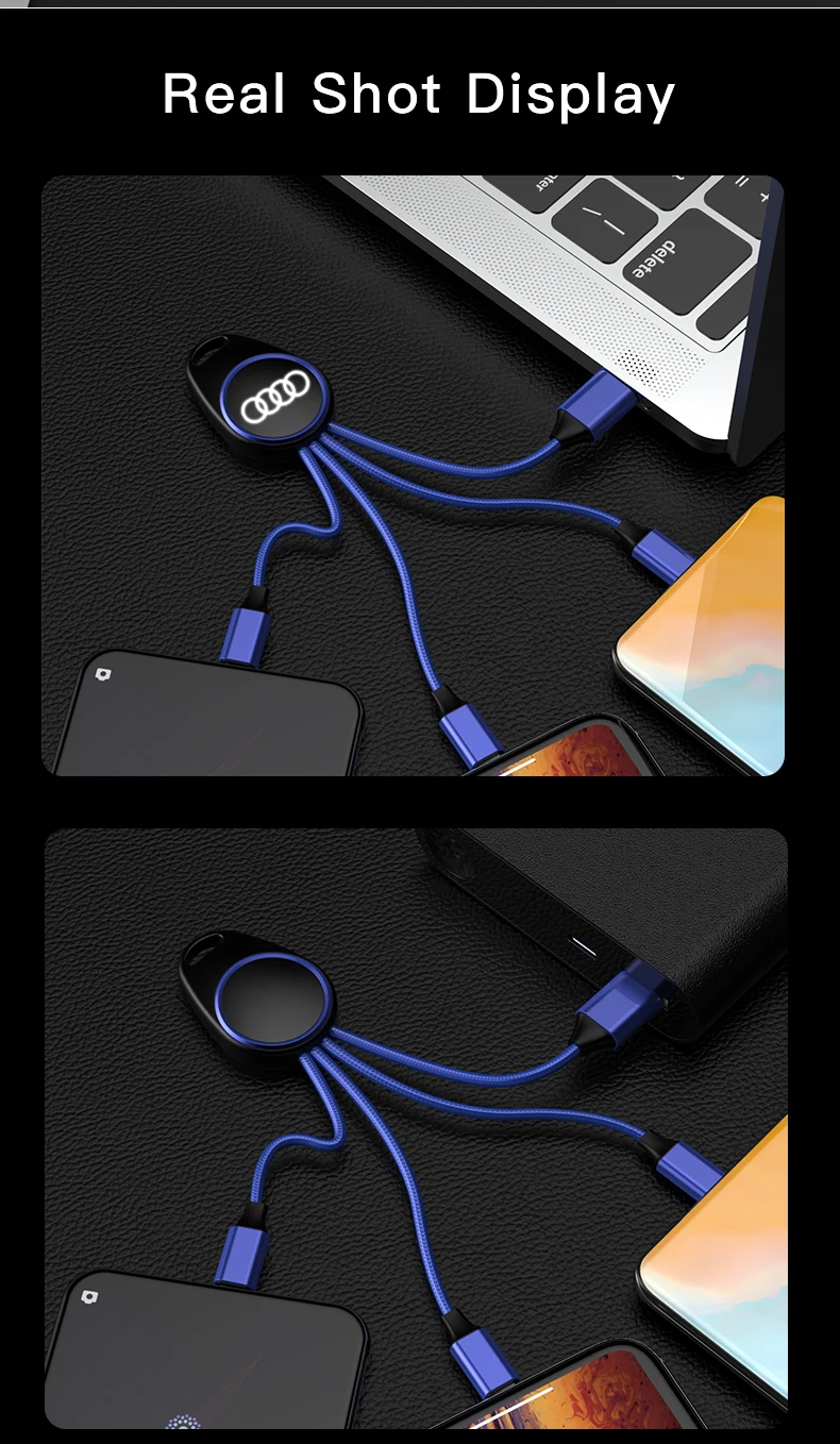 Promotion Gift Items Type C IOS Micro Nylon Braided 15cm Keychain USB Charging Cable For Smartphone - ANKUX.COM