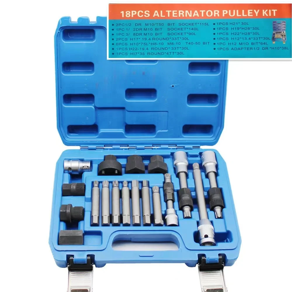 13 Pcs Alternator Pulley Tool Kit Generator Repair Tool Freewheel