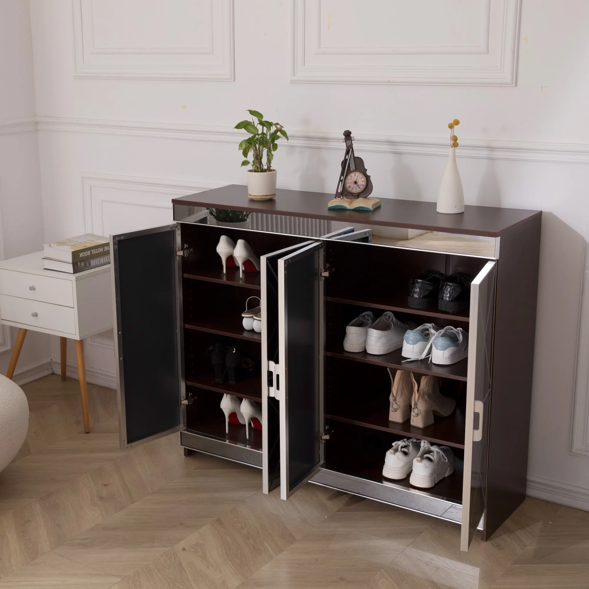 Luxury Hallway Console Table And Full Mirror Shoe Buy Shoe Racks,Shoe Box,Shoe