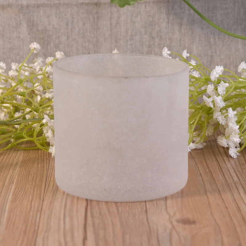 Cylinder candle vessel frosted glass candle holder wedding centerpieces