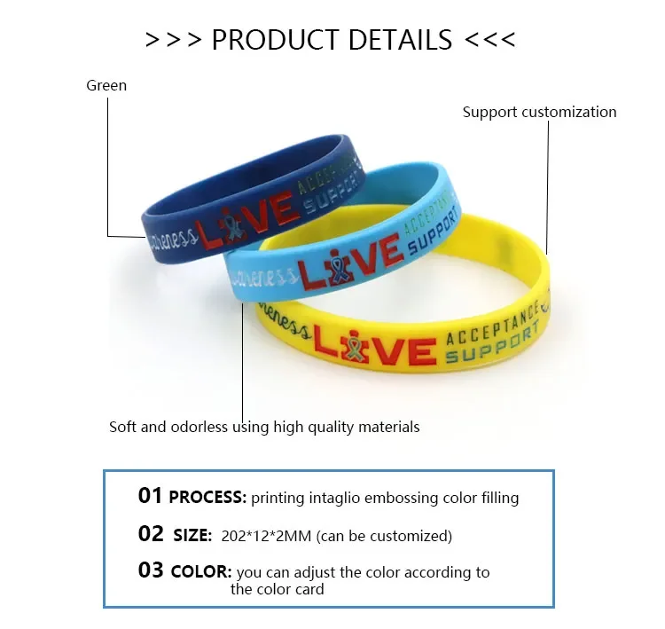 Personalized Rubber Bracelet Sport Wristband Promotional Bracelets