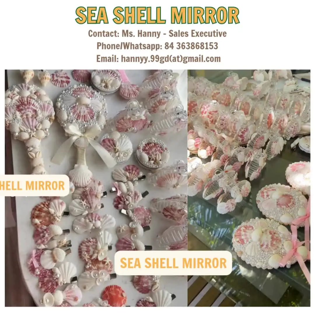 Mermaid-core Seashell Mirror by 99 Gold Data - Double Sided