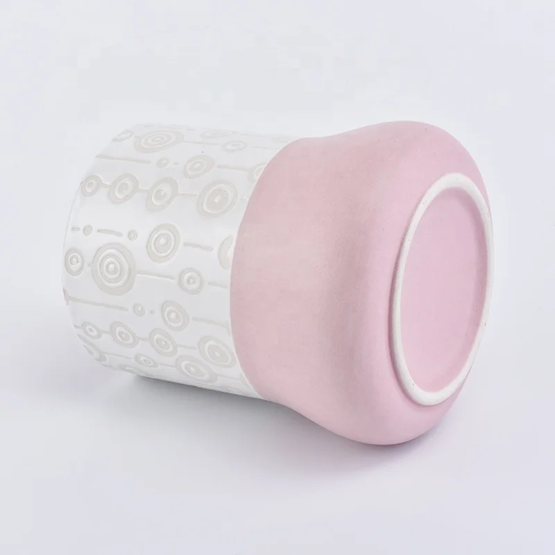 Customized scented candle votive containers pillar ceramic jar home decoration suppliers