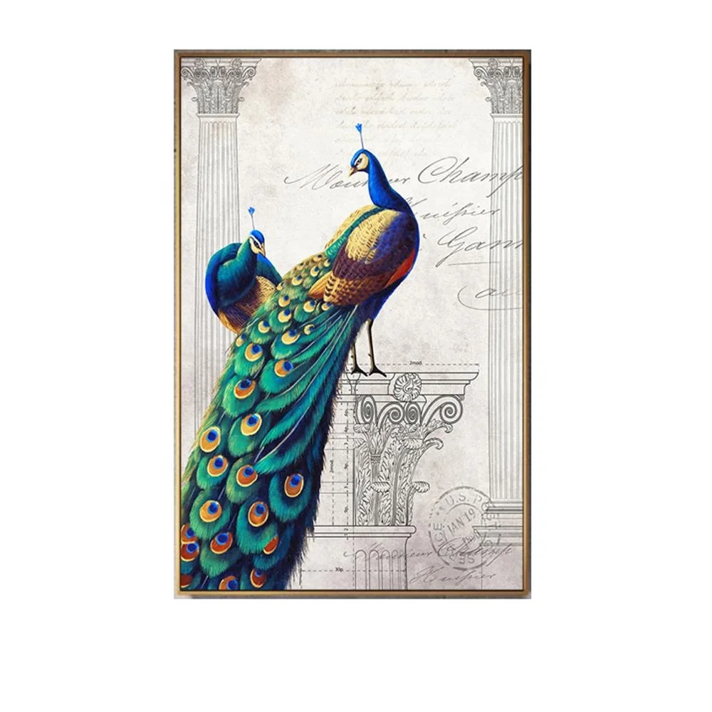 
Printed Peacock Painting Canvas Framed Painting Wall Art 
