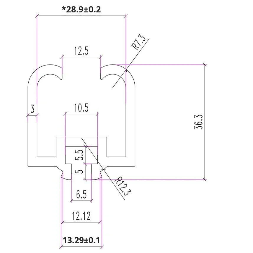 product 3mm non perforated wind driven rail electric screwdriver hanging rail profile d28 third generation line rod 1000 series aluminum-14