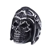 Custom Punk Stainless steel Aviator Retro Air Pilot Skull Rings for men
