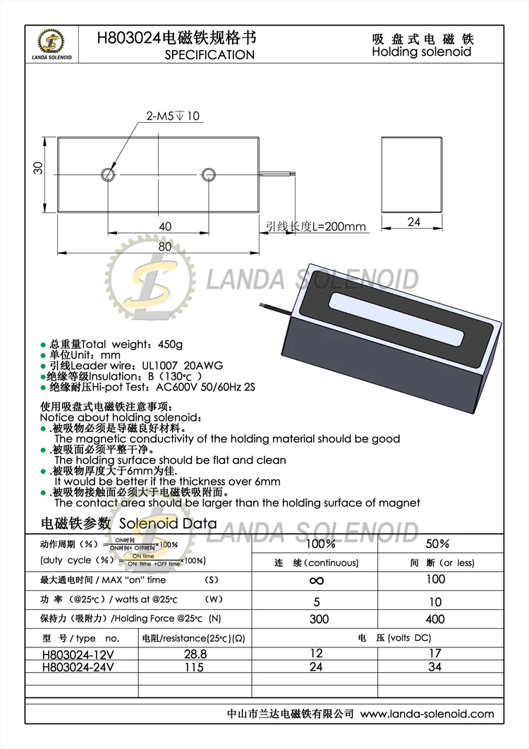 40Kg 80Lbs Force Ac Rectangular Electromagnet 12v 24v Dc Electric Control Magnet Lifter