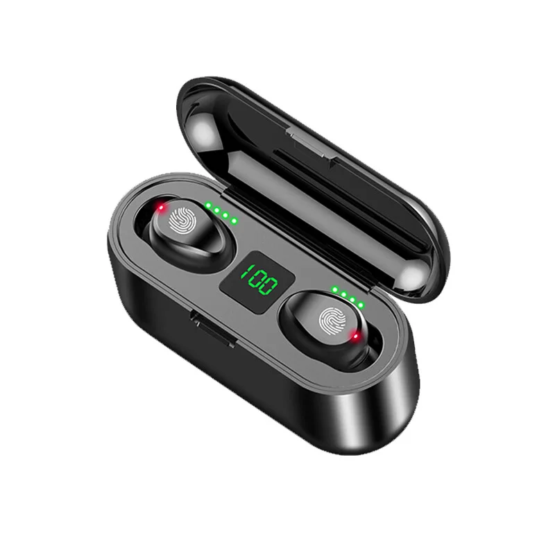 

auriculares f9 Wireless Earbuds Headset With Microphone Headphones Ear Phone Earphone Glowing tudio Audifonos Air pro,10 Pieces, Black