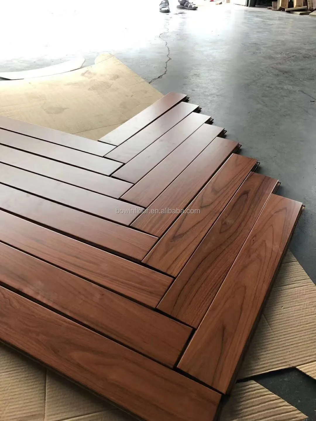 Chinese Teak Solid Wood Herringbone Parquet Floor Buy Teak