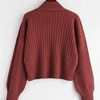 Popular design for young group Dropped Shoulder Mock Neck Swetears for Woman